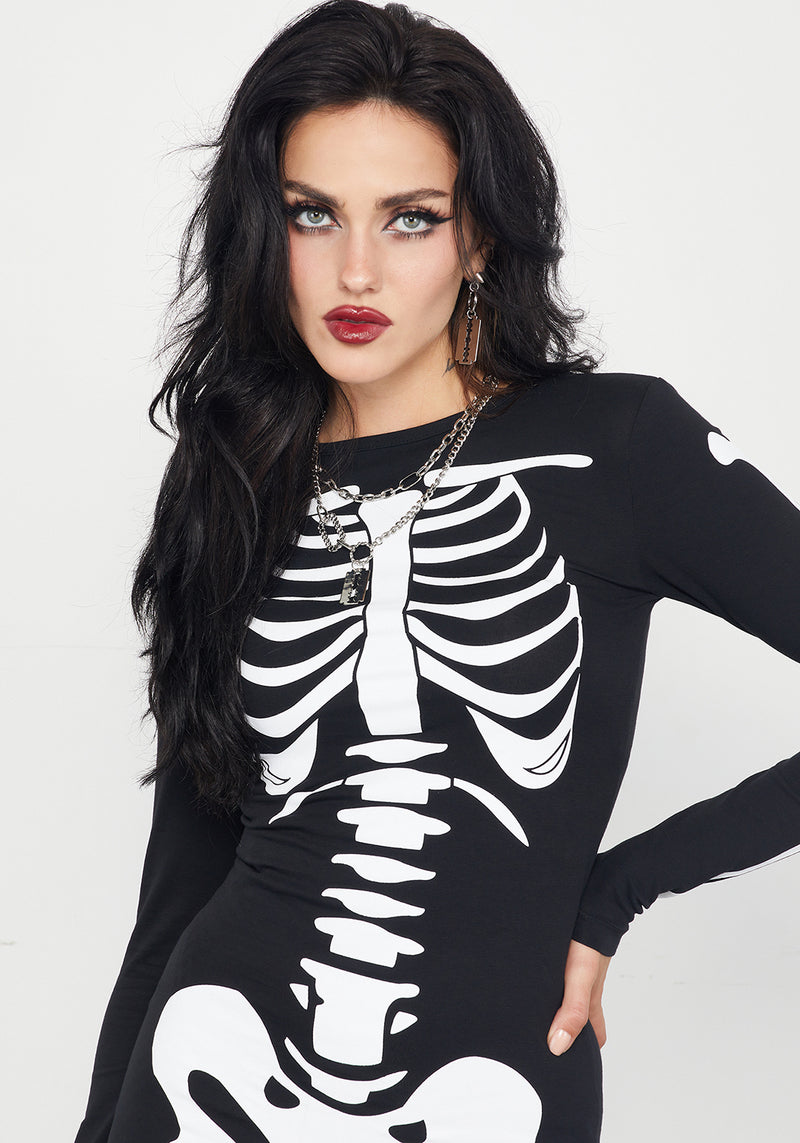 Skeletus Mini Jersey Dress