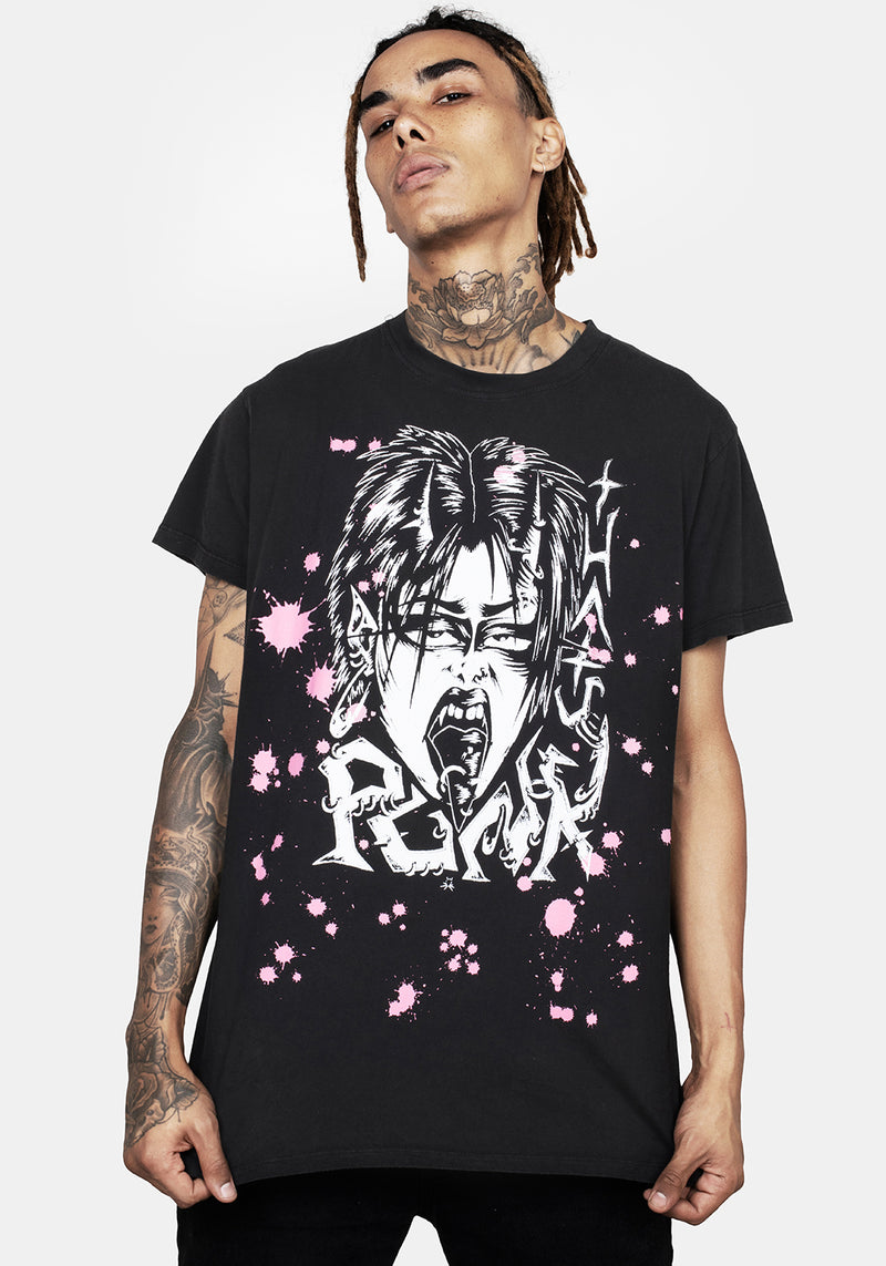 Punk Vintage Black Washed T-Shirt