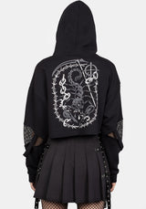 Brutal Mesh Cut Out Crop Hoody