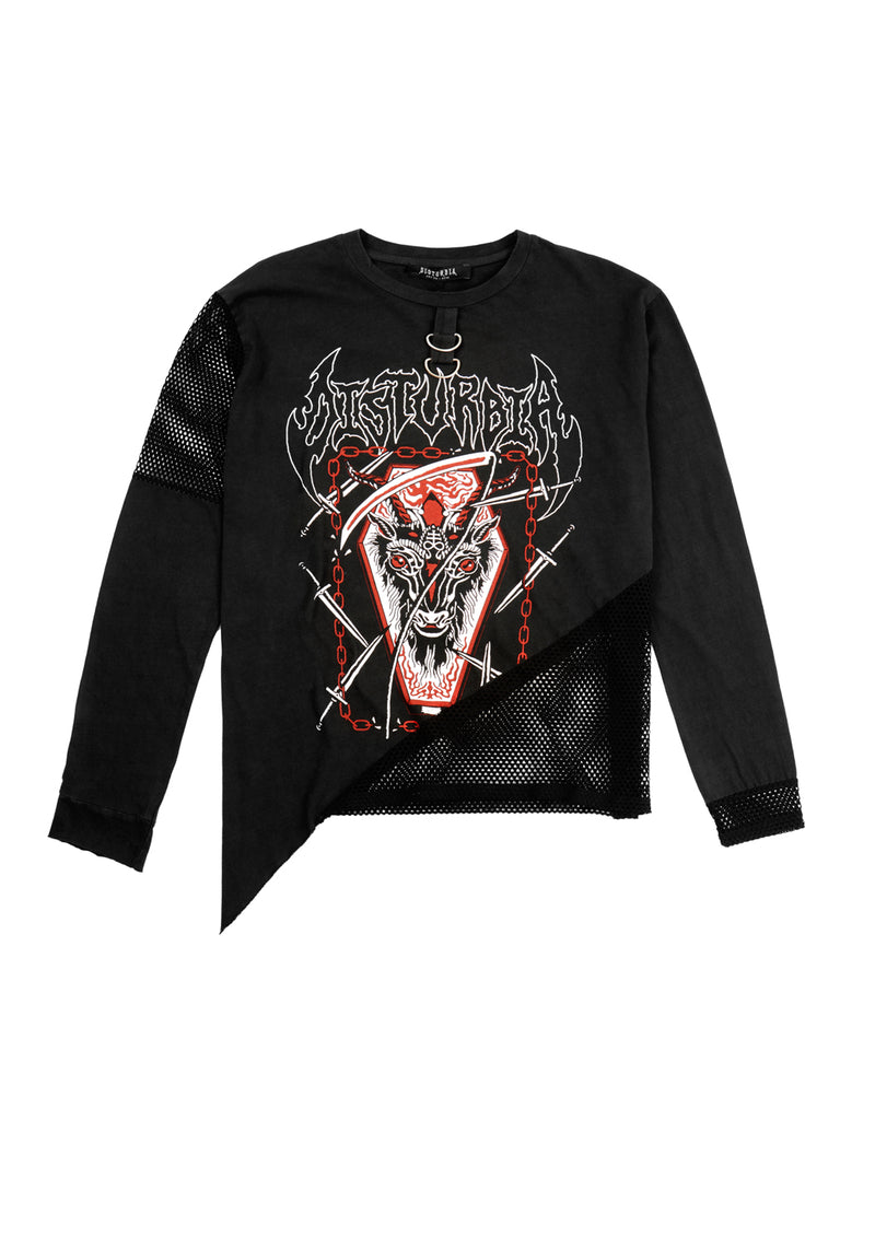 Hellbound Layered Fishnet Long Sleeve T-shirt