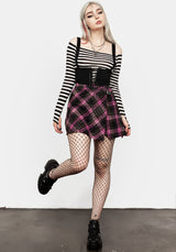 Ignorance Corset Lace Up Stripe Top