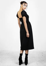 Mortem Midi Dress With Puff Sleeves