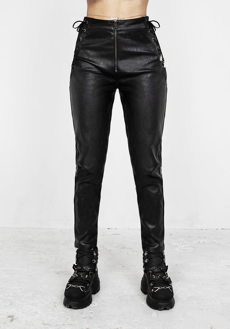 Rival Faux Leather Lace Up Pants