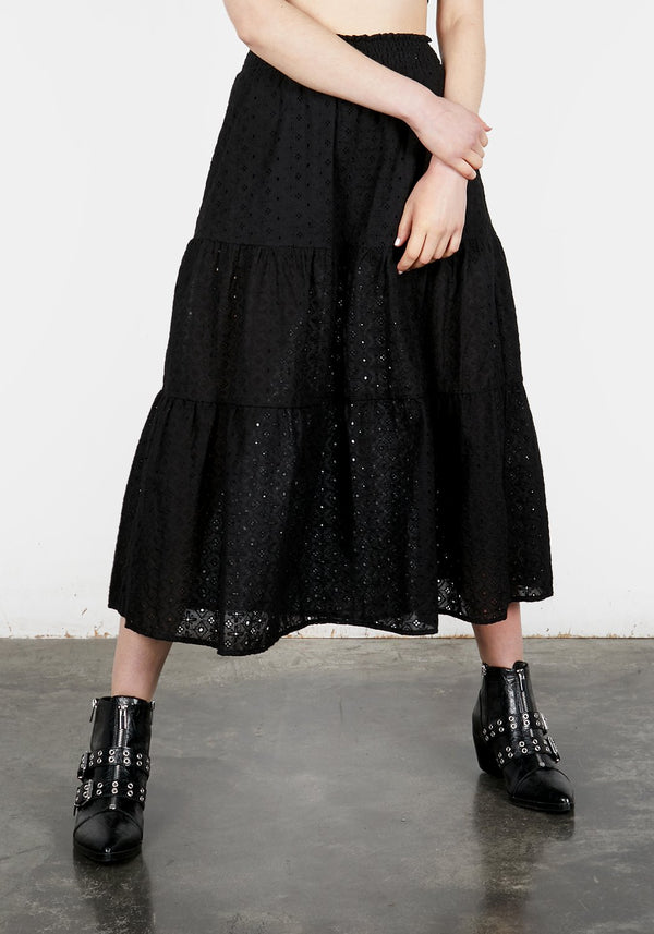 Freya Tiered Broderie Skirt