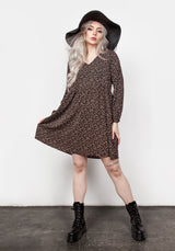 Moon Flower V Neck Smock Dress