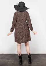 Moon Flower V Neck Smock Dress