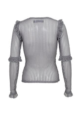 MOURNING RUFFLE TOP GHOST GREY