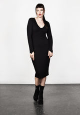VAMPIRA V-NECK MIDI DRESS
