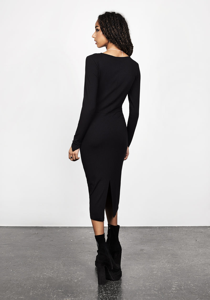 VAMPIRA V-NECK MIDI DRESS