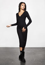 VAMPIRA V-NECK MIDI DRESS