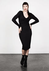 VAMPIRA V-NECK MIDI DRESS