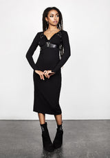 VAMPIRA V-NECK MIDI DRESS