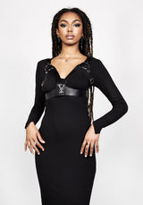 VAMPIRA V-NECK MIDI DRESS