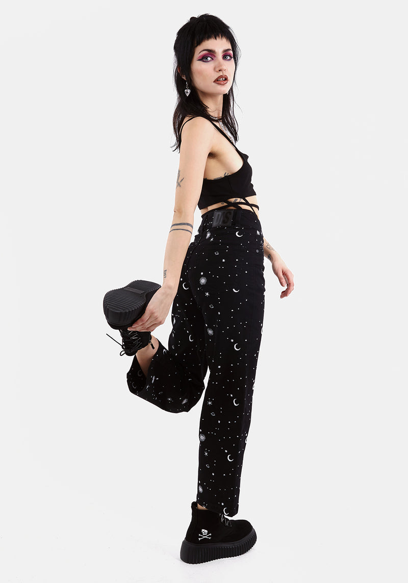 CELESTIAL EMBROIDERED JEANS