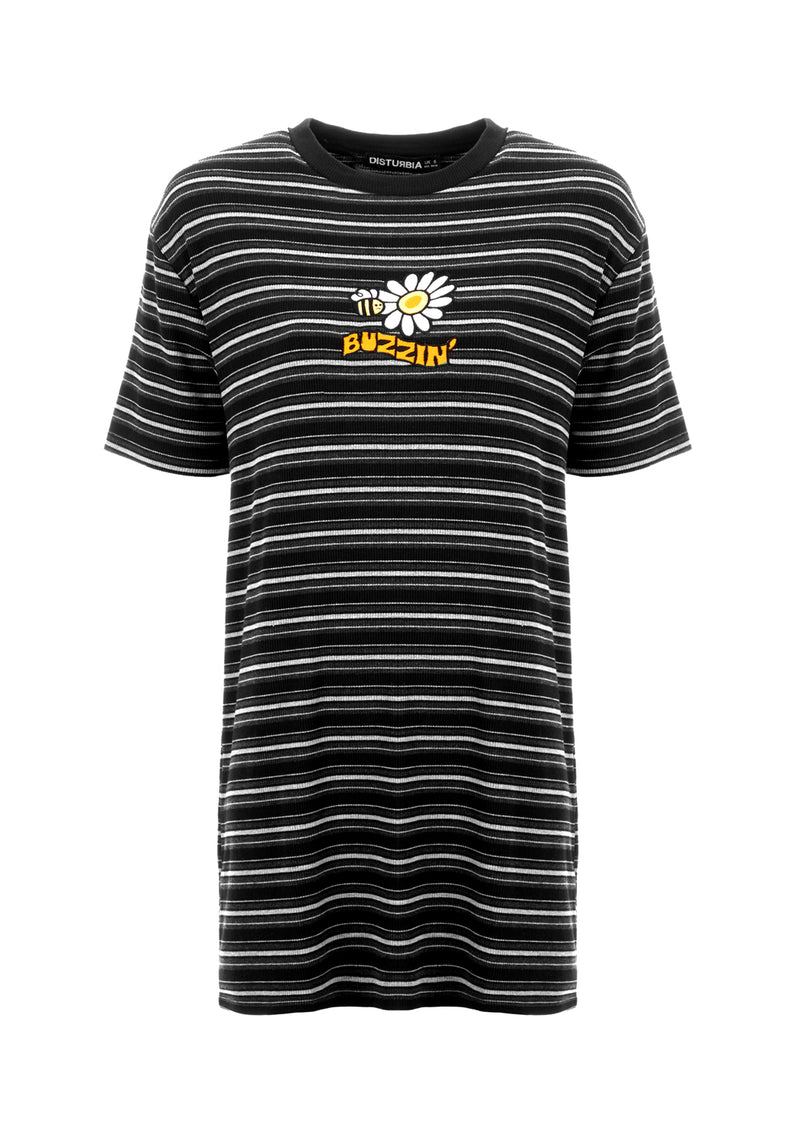 Buzzin Stripe Tee Dress