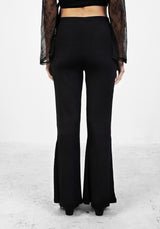COYOTE FRINGED JERSEY FLARES
