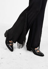 COYOTE FRINGED JERSEY FLARES