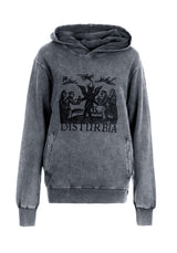 Devil Grey Acid Wash Pullover Hoody