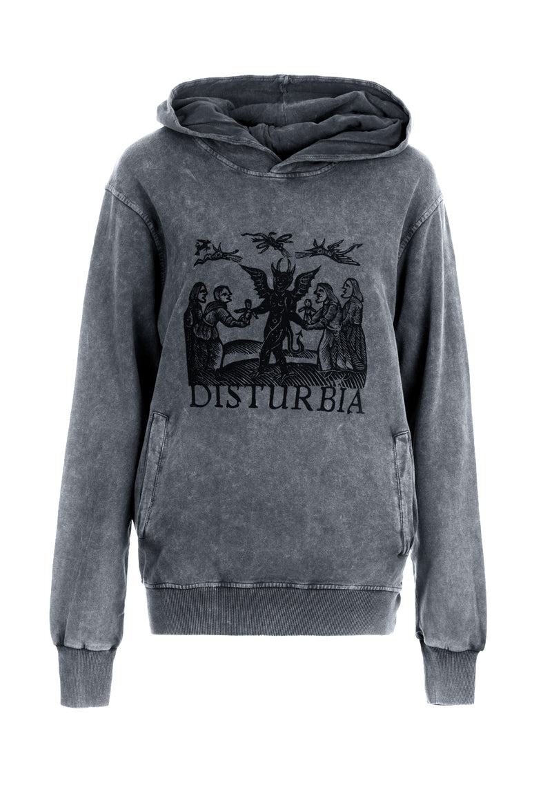 Devil Grey Acid Wash Pullover Hoody