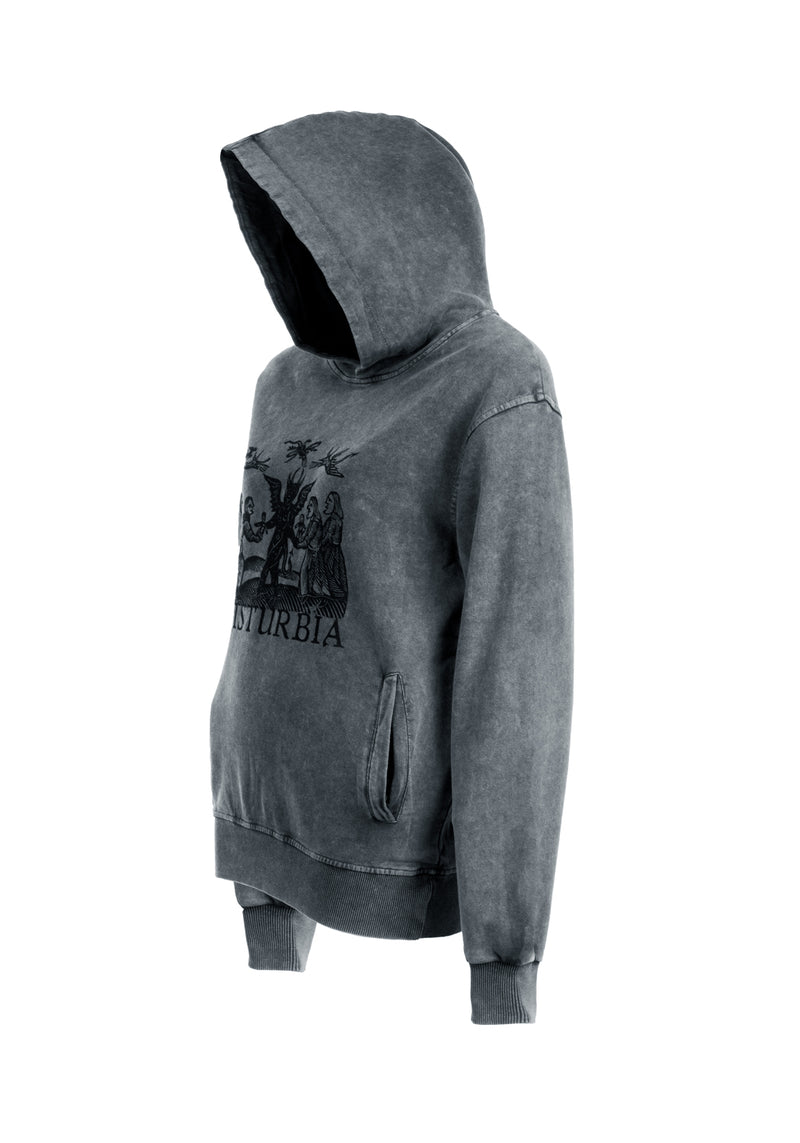 Devil Grey Acid Wash Pullover Hoody