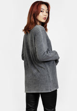 Tarot Grey Acid Wash Long Sleeve Tee