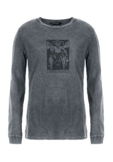 Tarot Grey Acid Wash Long Sleeve Tee