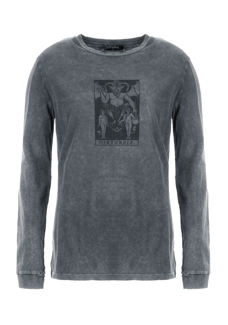 Tarot Grey Acid Wash Long Sleeve Tee