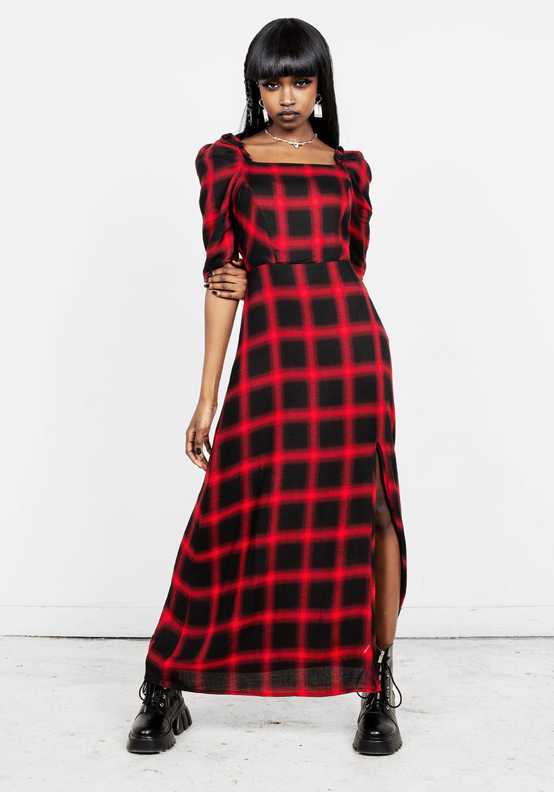 Pennyroyal Check Midi Dress