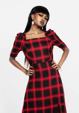 Pennyroyal Check Midi Dress