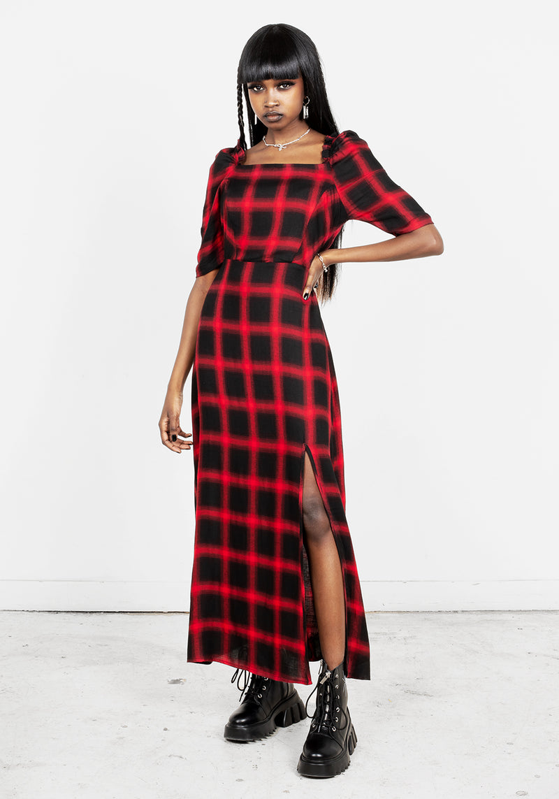 Pennyroyal Check Midi Dress