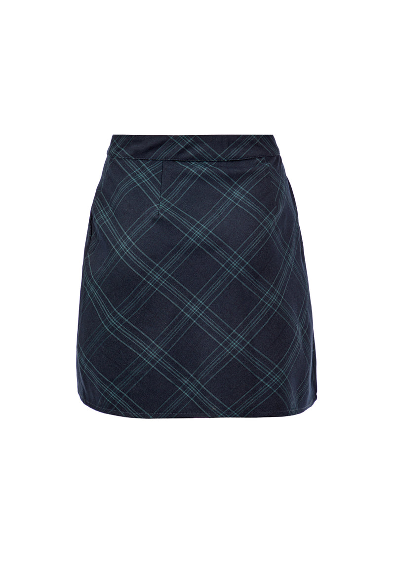 LITERATI CHECK MINI WRAP SKIRT