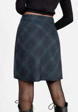LITERATI CHECK MINI WRAP SKIRT