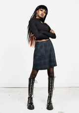 LITERATI CHECK MINI WRAP SKIRT