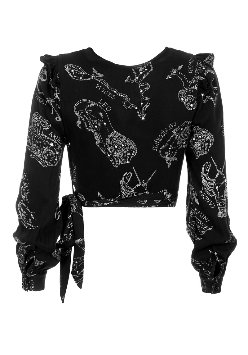 Zodiac Crop Wrap Top