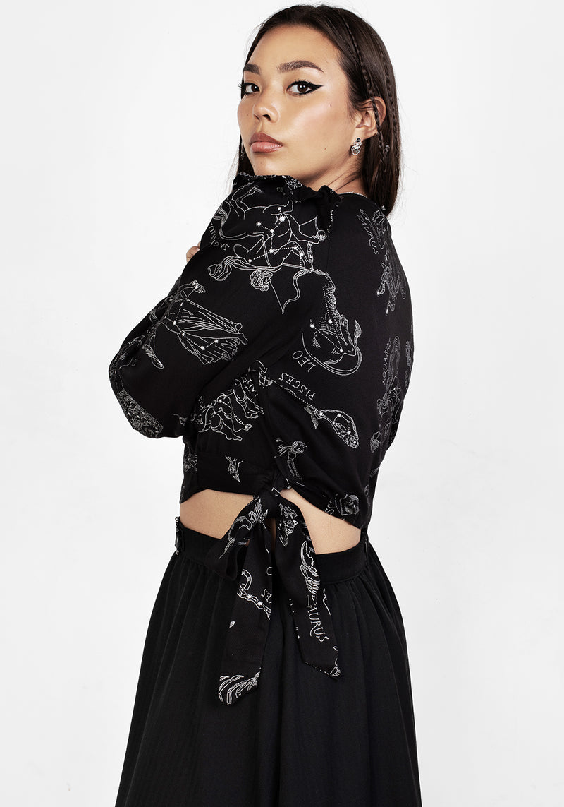Zodiac Crop Wrap Top