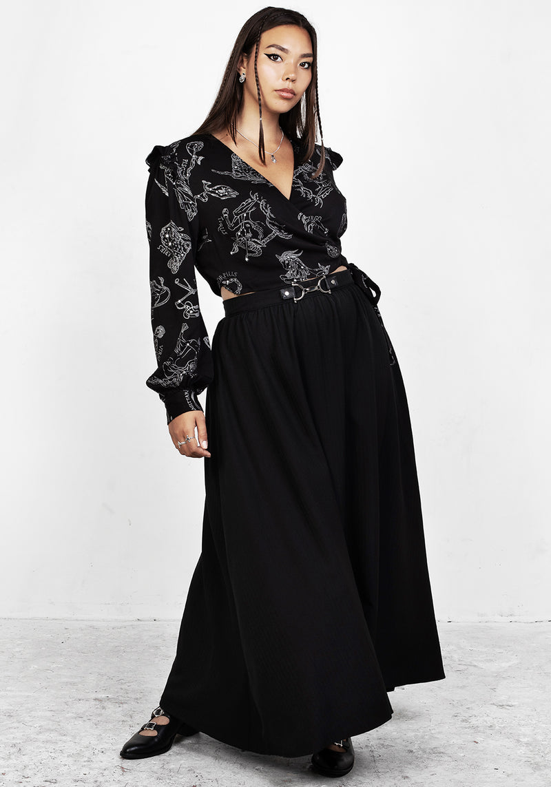 Zodiac Crop Wrap Top