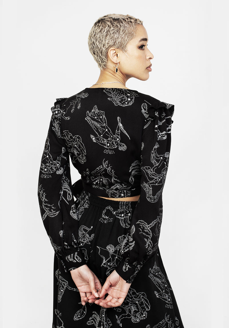 Zodiac Crop Wrap Top