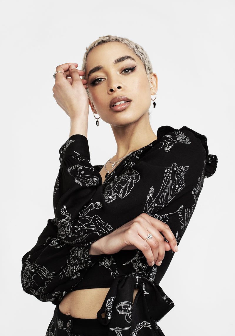 Zodiac Crop Wrap Top