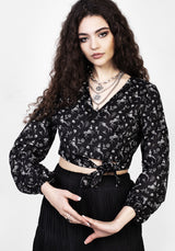 MAKEBELIEVE TIE FRONT CROP TOP