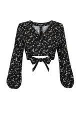 MAKEBELIEVE TIE FRONT CROP TOP