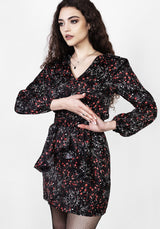 ROSETEARS FRILL PEPLUM MINI DRESS