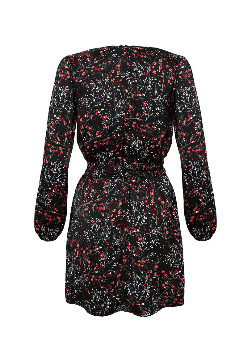 ROSETEARS FRILL PEPLUM MINI DRESS