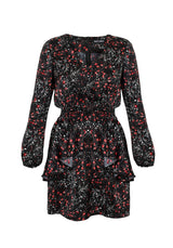 ROSETEARS FRILL PEPLUM MINI DRESS