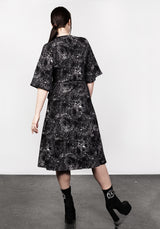 SPELLWORK MIDI WRAP DRESS