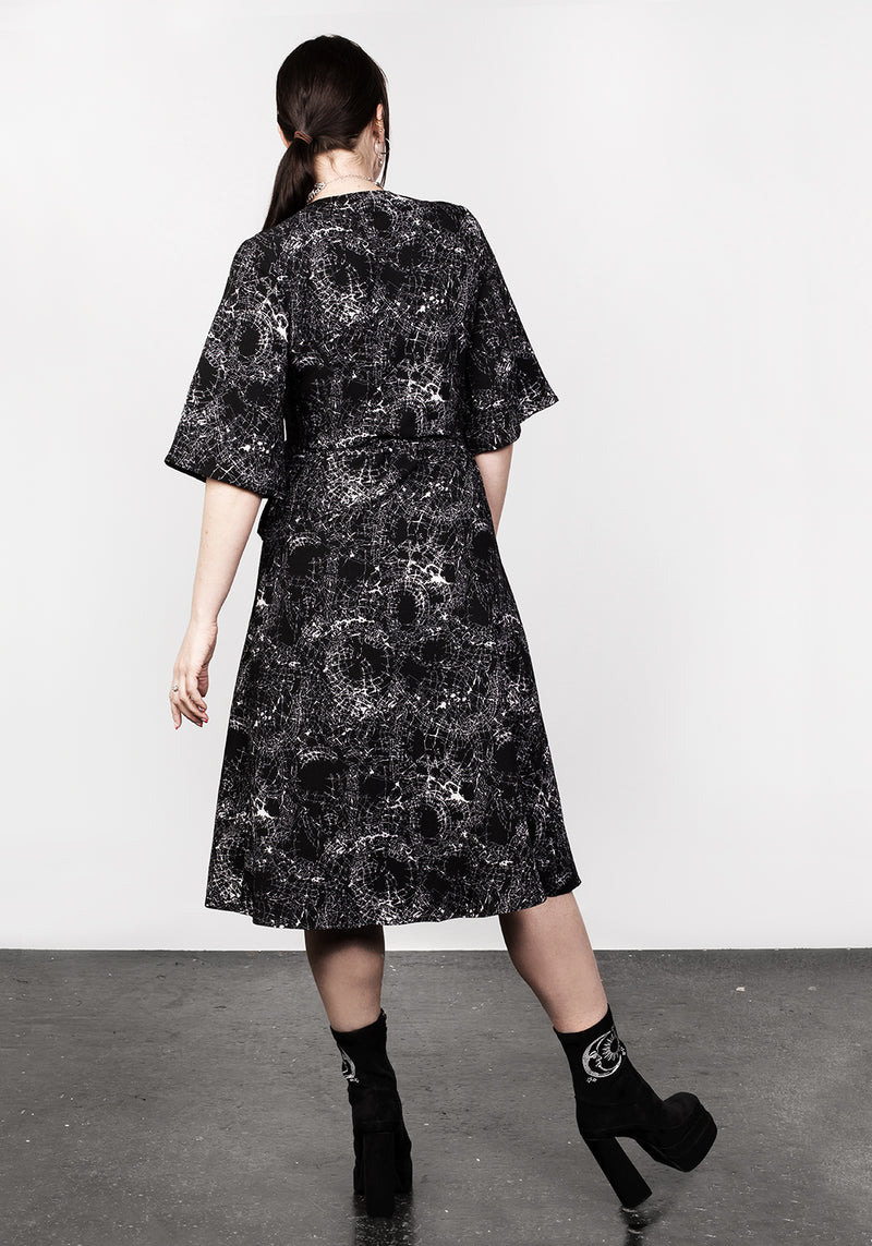 SPELLWORK MIDI WRAP DRESS