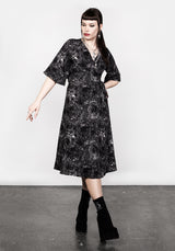 SPELLWORK MIDI WRAP DRESS