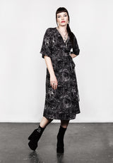 SPELLWORK MIDI WRAP DRESS
