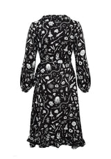 HEDGEWITCH RUFFLE WRAP ABOVE KNEE DRESS