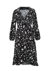 HEDGEWITCH RUFFLE WRAP ABOVE KNEE DRESS