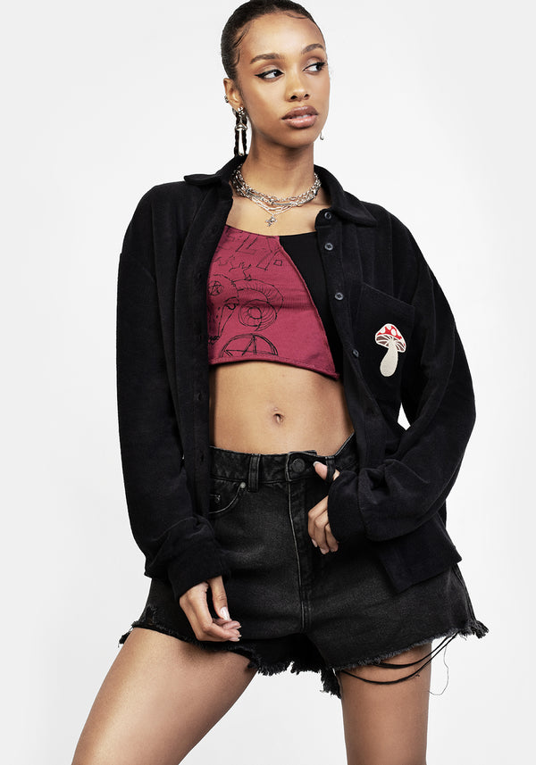 AMANITA EMBROIDERED TOWELLING SHIRT